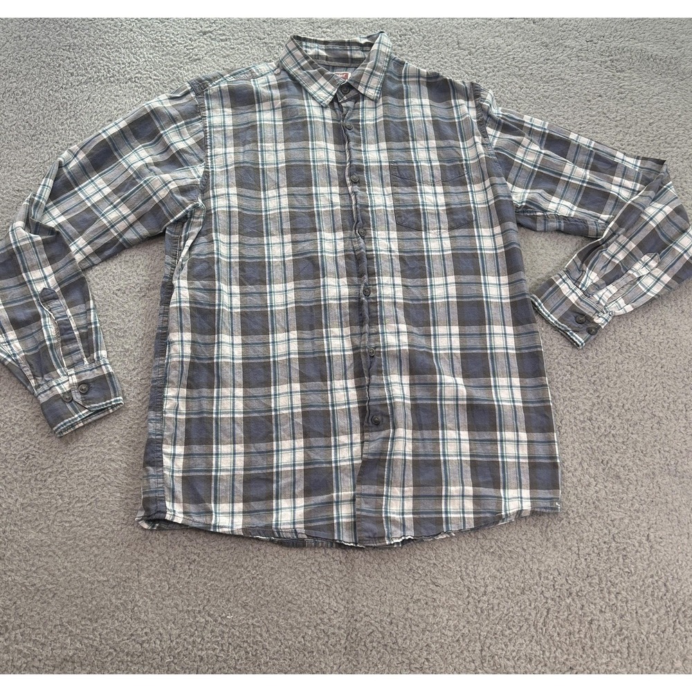 Wrangler Shirt Mens Medium Plaid Button Up Long Sleeve Casual Western Workwear